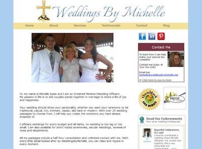 Weddings By Michelle homepage