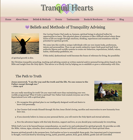 Tranquil Hearts homepage