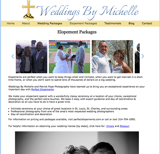 Weddings By Michelle homepage